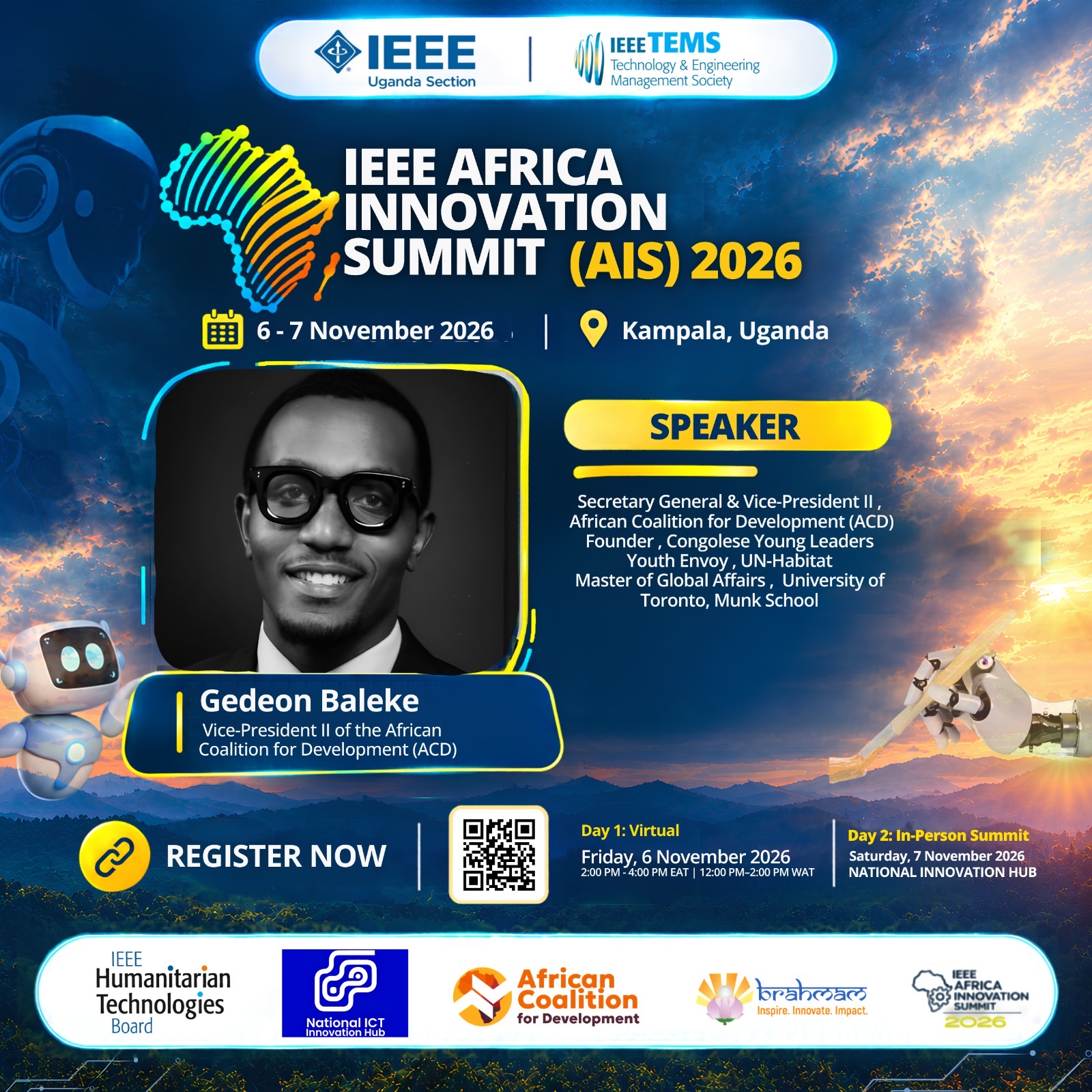 Gedeon Baleke to speak at the IEEE Africa Innovation Summit 2026 in Kampala